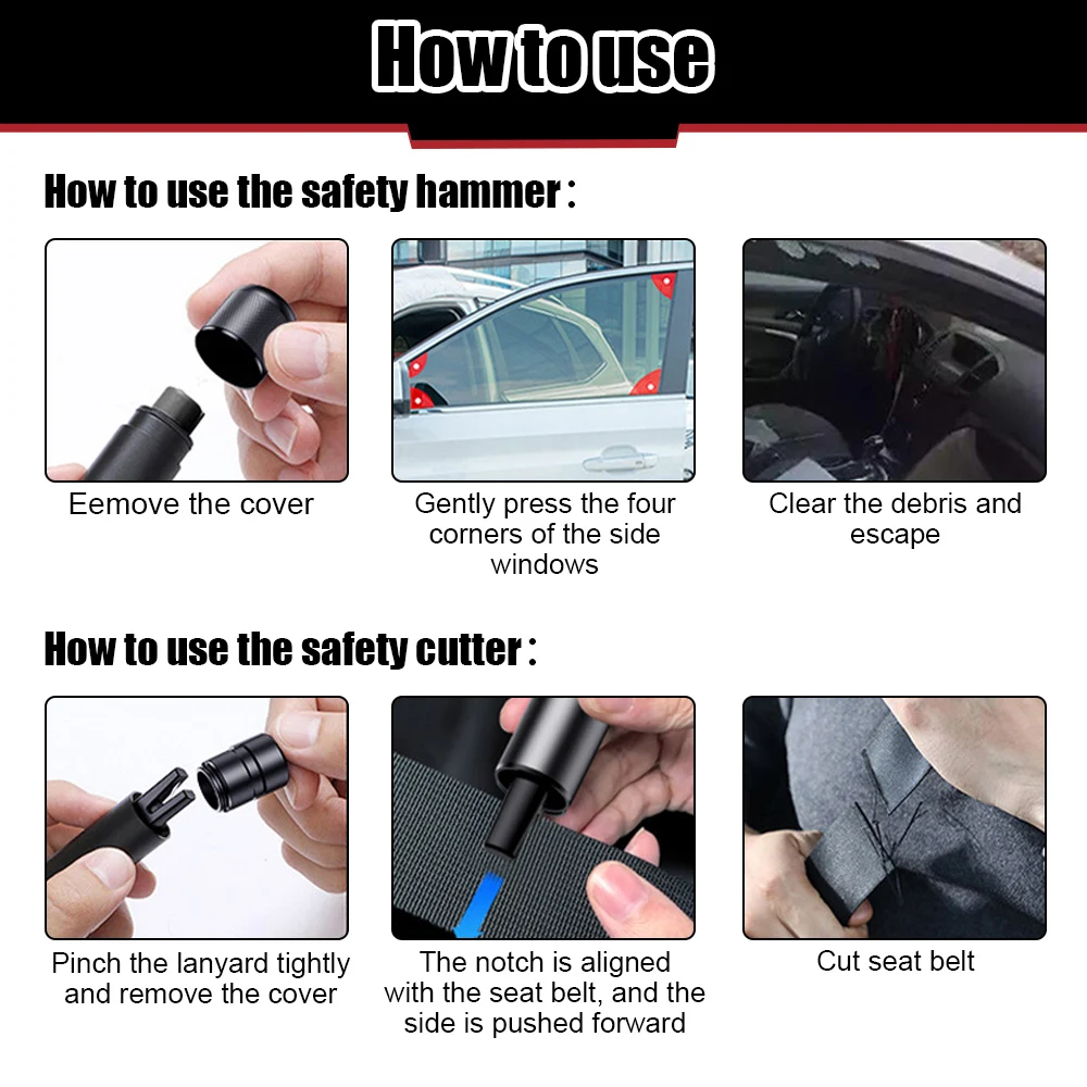 Автомобильный безопасный молот – обзор и цена Car Emergency Tool Kit